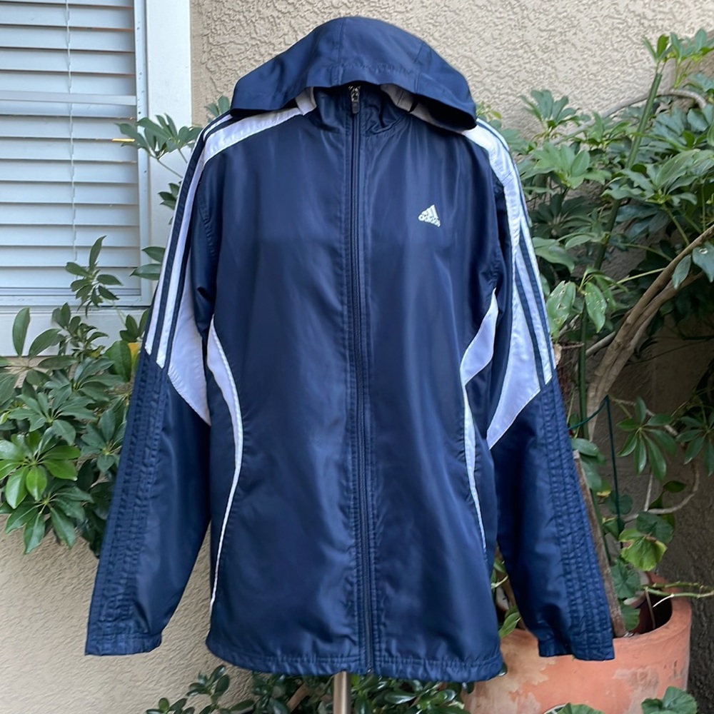 Vintage navy blue/white Adidas sports jacket